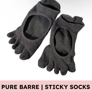 🖤 Pure Barre 5-Toe Sticky Socks — Black (One Size)